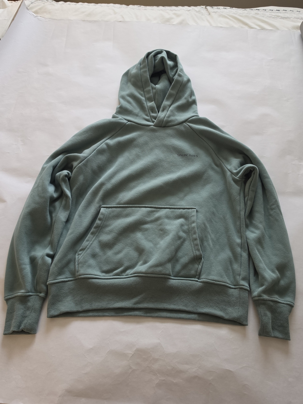 Relaxed Sage Green Hooded Sweatshirt